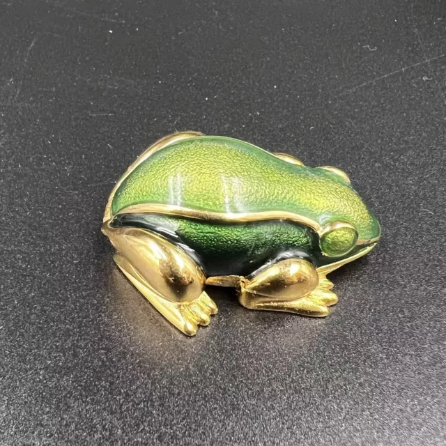 VTG Estee Lauder Cinnabar Green Frog Solid Perfume Compact empty