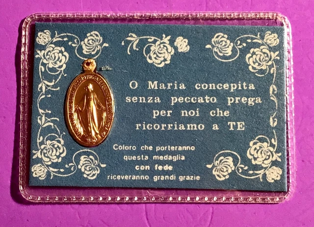 Cosa Significa Trovare Una Medaglietta Della Madonna SANTINO HOLY CARD Con Medaglietta Della Madonna Color Oro - N.205 EUR