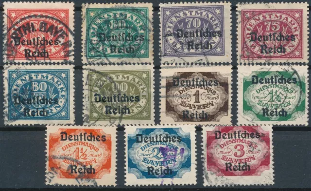 Stamp Germany Official Mi 040-50 Sc O58-68 1920 Dienst Reich Bavaria WWII Used