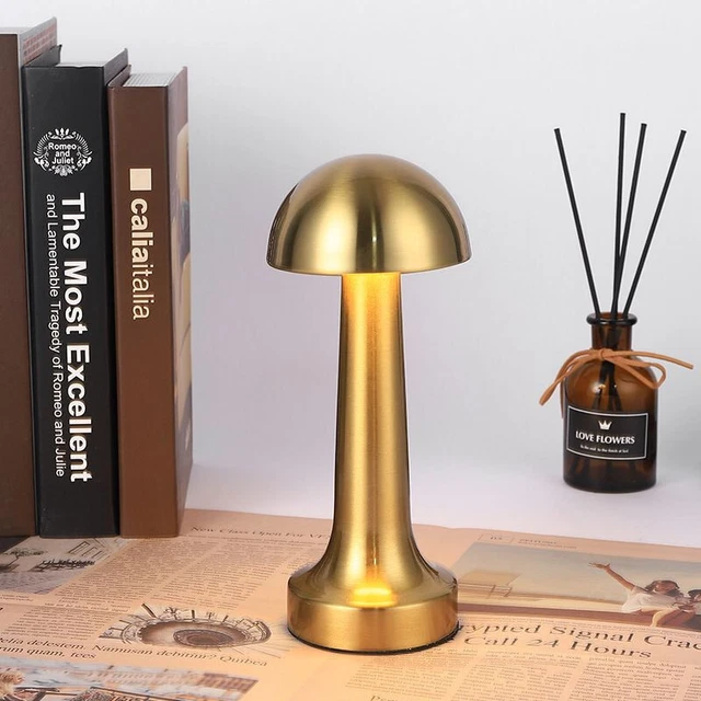 Lampada da tavolo led ricaricabile poldina oro nera bianca grigia 4000k 6400k ok