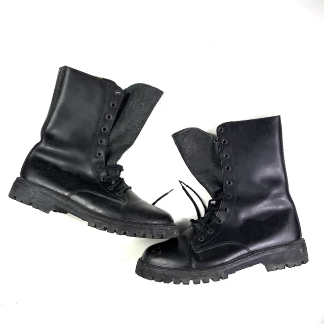 Original Italian Military Combat Boots Lightweight Leather Semi Seasional Black