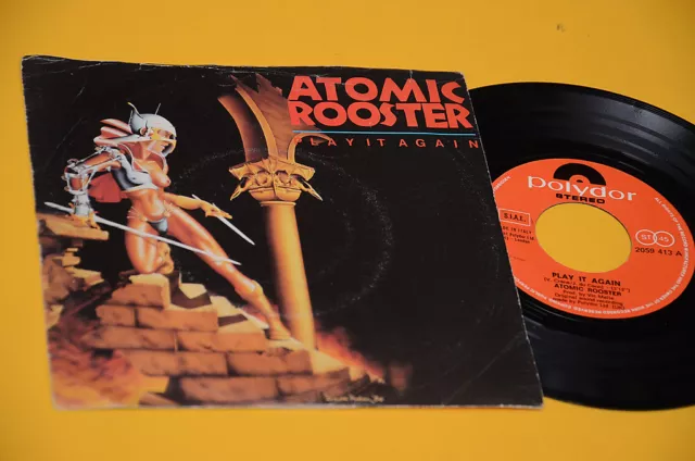 "Atomic Rooster 7"" Play It Again 1St Print Orig Italy 1981 Ex Top Rare"