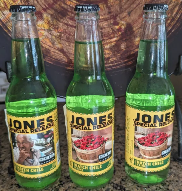 Jones Soda Hatch Chili & Lime Bundle Of 3 Bottles with Label Variations New