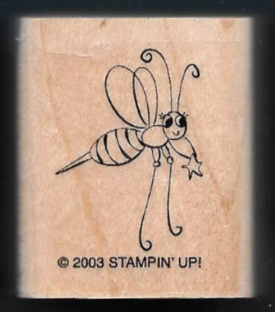 HONEY BEE STINGER STAR Insect Art NATURE Stampin Up! 2003 wood RUBBER STAMP