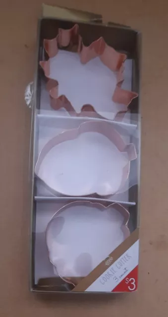 Cookie Cutters Ankyo Boxed Set of 3 Copper Colored Maple Leaf / Pumpkin / Acorn