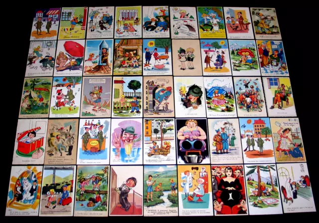 Lot A 45 Cpsm 1960 Humour Pin-Up Enfant Moquerie Ivrogne Mariage Militaire Etc.