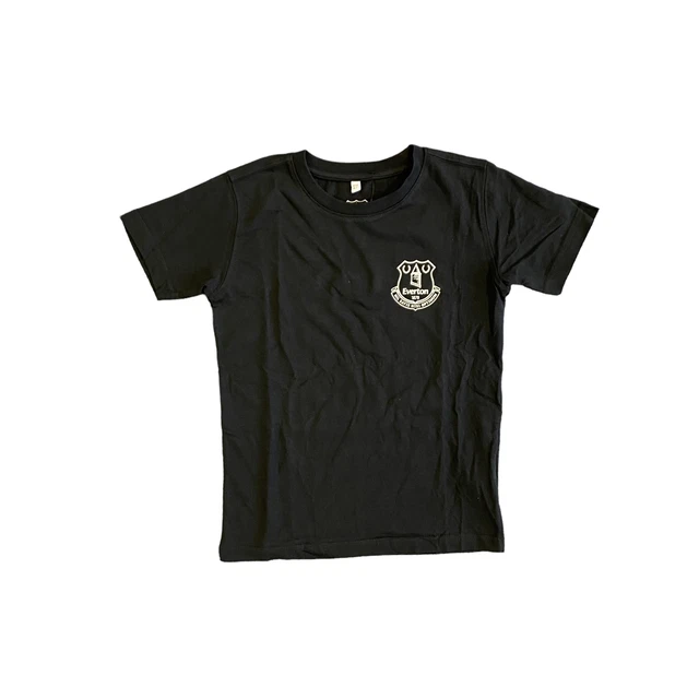 T-shirt da calcio Everton bambino (taglia 10-11y) grafica posteriore anteriore - nuova