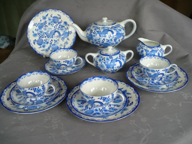 Pièces De Service Rosenthal 'Else Blaue Stunde Paradiesvogel' (Oiseau De Paradis) - Porcelaine - Occasion Bon état