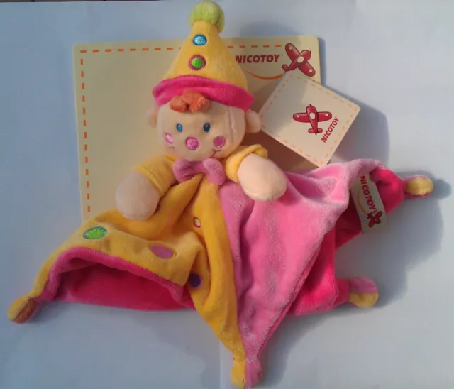 Nicotoy Schmusetuch Clown Baby Kuscheltuch