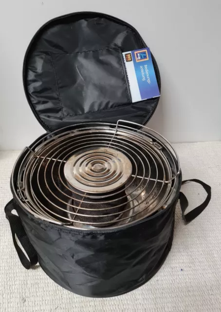 Holzkohlegrill mit elektrischer Belüftung (ähnlich Lotus), Tischgrill mit Tasche