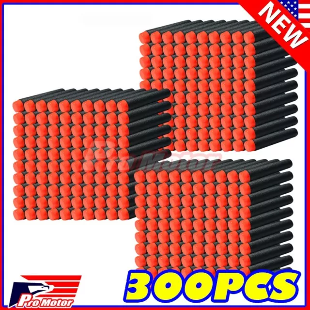 300PCS Lot Refill Bullet Darts Foam Ammo For air warriors blaster toy Gun black