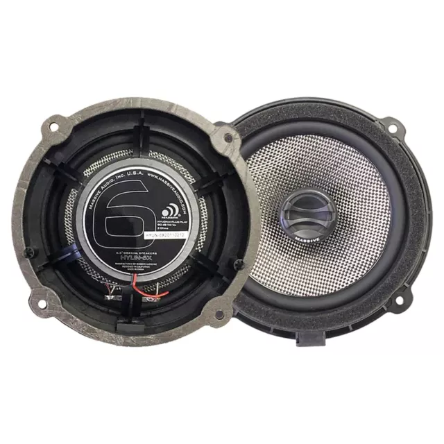 Pair Massive Audio HYUN6X 6.5" OEM Drop-in, 80 Watts RMS Coaxial Speakers Kit