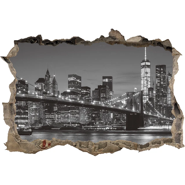 Pegatina de Pared Paisaje Urbano Adhesivo 3D Tapete Decoración