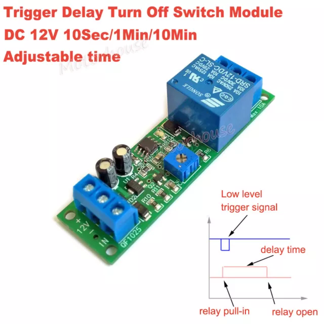 DC 12V Signal Trigger Timer Switch Delay Turn Off Time Controller Relay Module