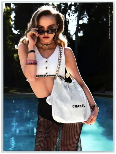 2022 CHANEL PRINT Ad, Lily Rose Depp Sexy Pin-Up Coco Bracelet