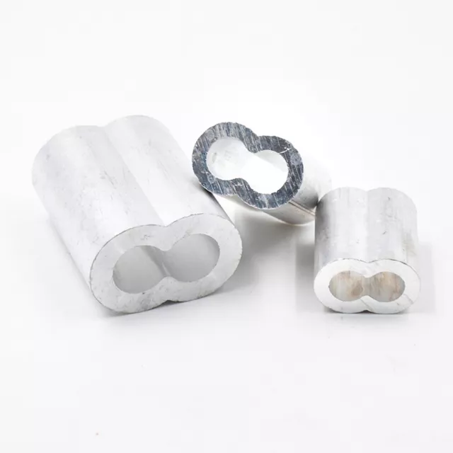 Manicotto ad anello crimpatura alluminio doppio barile per cavo fune metallica ditali