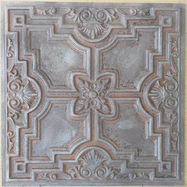 2x2 Ceiling tile faux tin weathered iron decor wall panels PL16 10pcs/lot