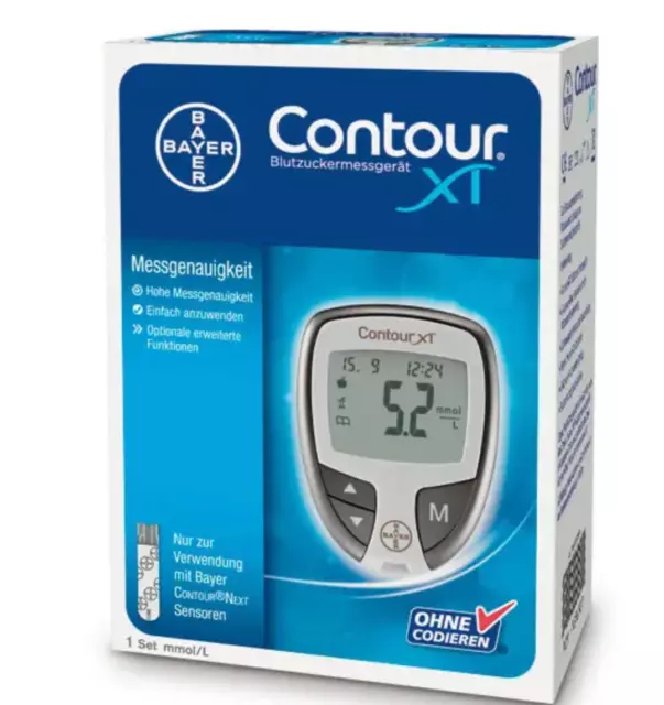 Blutzuckermessgerät  Contour XT mg/dL von Bayer,Diabetis,  inkl. 10 Teststreifen