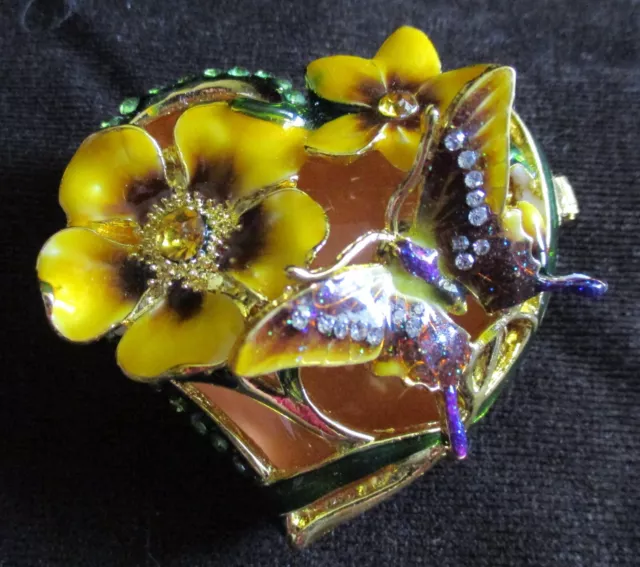 Vintage Cracker Barrell Jeweled Collection 'Butterfly' 3D Hinged Trinket Box