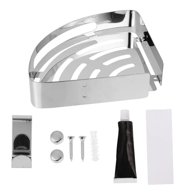 Mensole Doccia Angolari In Vetro 2 Pezzi - 24x24 Cm, Con Staffe, Per Bagno E Cucina - Foto 4