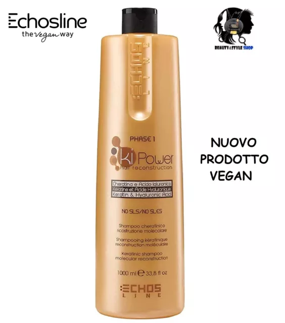 Shampoo Capelli Danneggiati Echos Line Ki Power 1000Ml Professionale Echosline