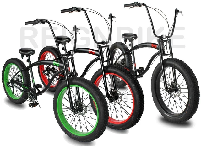 26" Fat Tire 7 Speed Slugo SS Beach Cruiser Bicycle High Rise Handlebars Bike 26" Fat Tire 7 Speed Slugo SS Beach Cruiser Bicycle High Rise Handlebars Bike