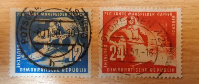 Ddr 1950 Markensatz 750 Jahre Mansfelder Kupferbergbau Gestempelt