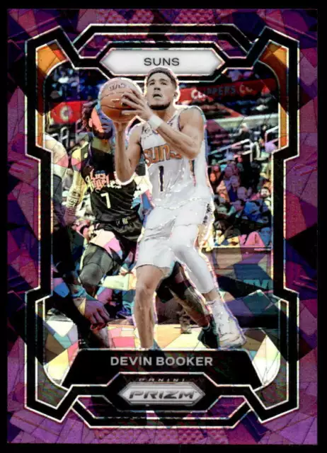 2023-24 Panini Prizm Prizms Purple Ice #58 Devin Booker /149 Suns