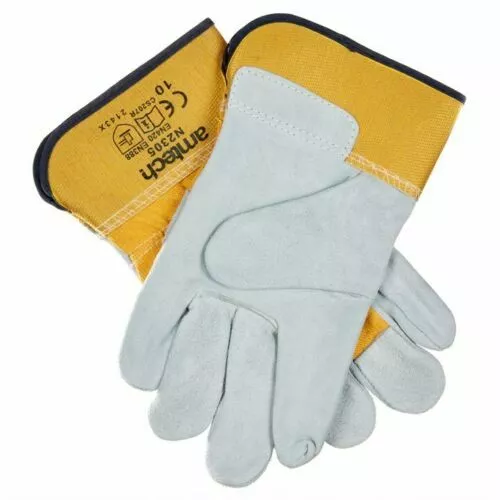 Paire de gants de gréement en cuir résistant taille 10 XL extra-large dur travail de sécurité