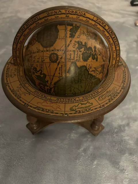 Vintage Old World Globe Zodiac Signs 10"X10.5" Light Weight 2 Parts