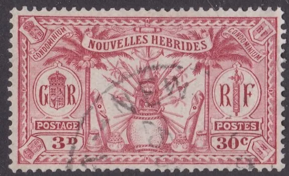 NEW HEBRIDES (French) 1925 3d SG F46 fine used cat £16.....................B3391