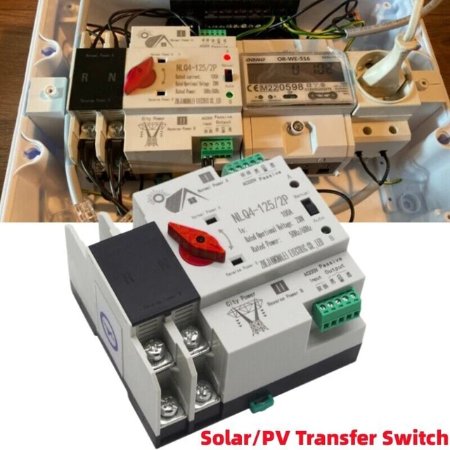 Interruttore trasferimento automatico 6 x 4 x 3 cm per solare / fotovoltaico dual power high quality