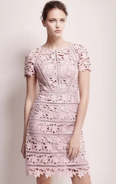 Reiss Orchid Pink Lace Dress Size 12,  RRP £245.00  💕