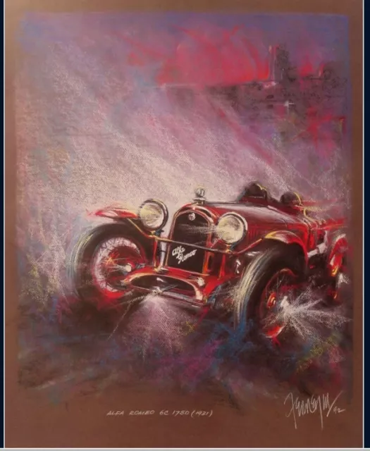 Alfa ROMEO 1750 6C 1931 Kunstdruck Original Ferreyra-Basso Mille Miglia Scuderia