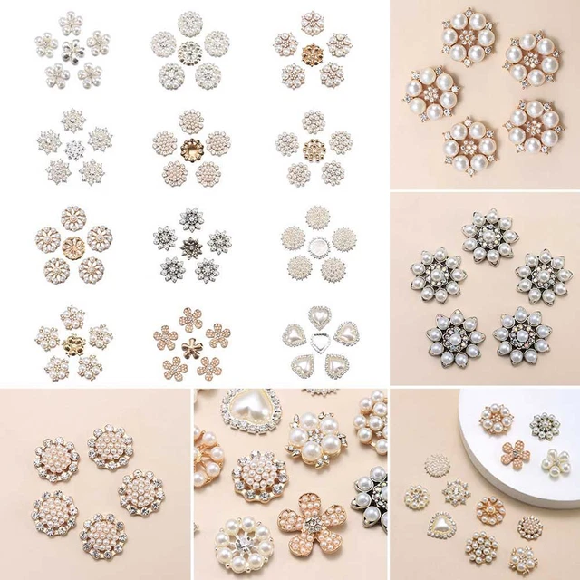Pearl Hairpins Rhinestone Buttons Headwear Accessories Pearl Button