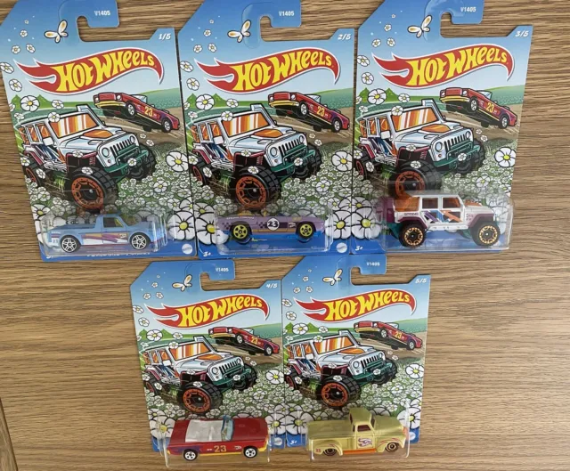 Hot Wheels Easter Spring 2023 Complete Set Of 5 Cars - Hard To Find