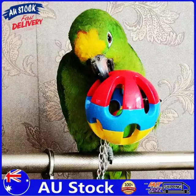 AU Pet Bird Bites Toy Parrot Chew Ball Swing Cage Hanging Cockatiel Ball two