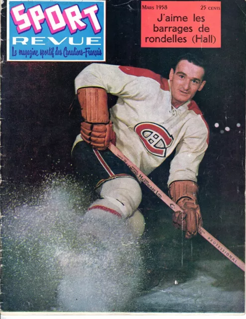 1958 MARCH Sport Revue hockey magazine Marcel Bonin, Montreal Canadiens FAIR