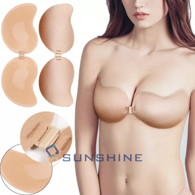 SILICONE SELF-ADHESIVE STICK On Gel Push Up Strapless Backless Invisible  Bras US $7.99 - PicClick