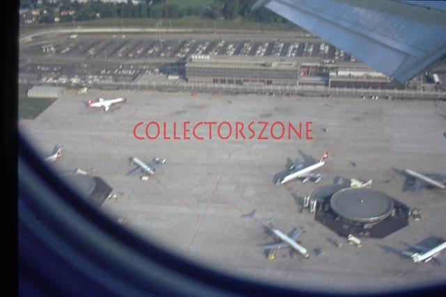 35mm Slide  1970's Geneva Airport Taken From Aeroplane Window Agfa