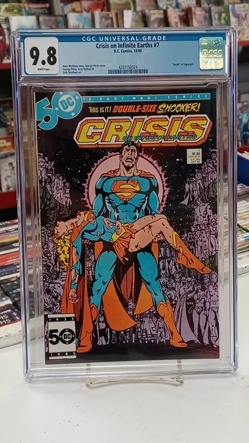 CRISIS ON INFINITE EARTHS #7 (DC Comics, 1985) CGC Graded 9.8 ~ White Pages