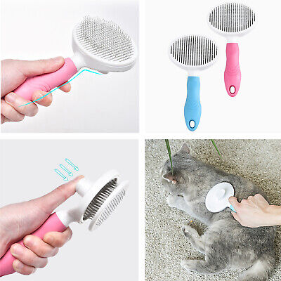 Pet Brush Dog Cat Grooming Slicker Self Cleaning Slicker Brush Massage Hair Comb