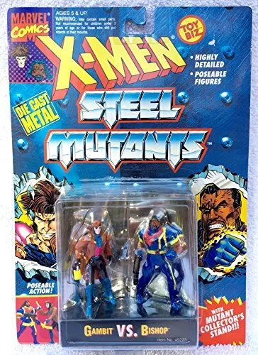 Gambit Vs. Bishop Die-cast Metal Action Figures - Marvel Comics X-Men Steel Muta