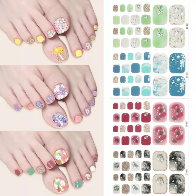 Pegatinas Artísticas Para Uñas De Los Pies Para Mujer Decoraciones Con <