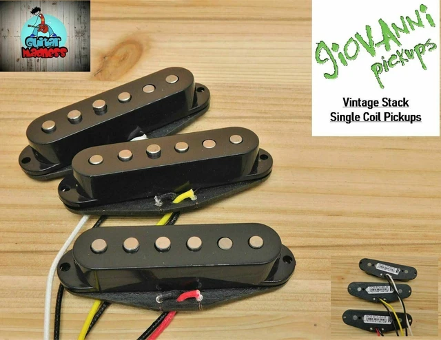Artec Giovanni Noiseless Strat Single Coil SSS Pickup SET, AlNiCo 5 Black Artec Giovanni Noiseless Strat Single Coil SSS Pickup SET, AlNiCo 5 Black