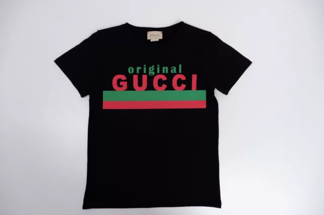 Gucci Boys Short Sleeve T-Shirt Age 8 Years Black Top NEW