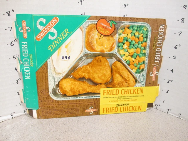 SWANSON TV DINNER (1) box FRIED CHICKEN mashed potato apple cobbler 1974