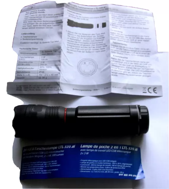 Lampe de poche LED Cree Focus 3 W LTL-315 IP54, À LED