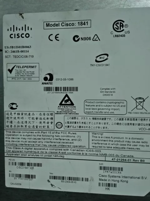 Cisco 1841 Integrated Services Router