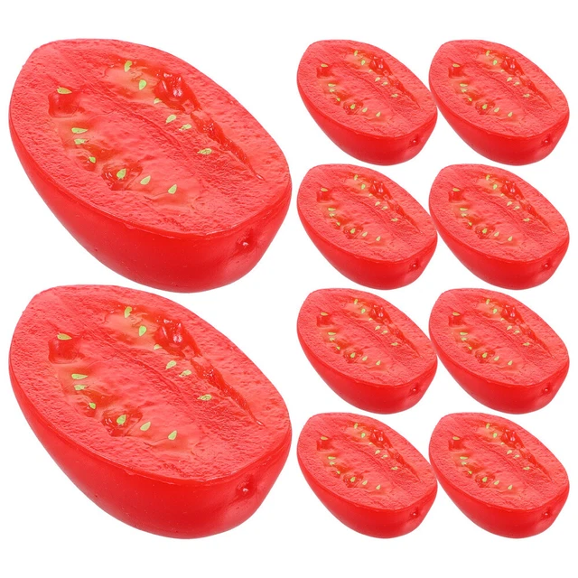 10 pezzi modello verdura artificiale, mezzo pomodoro ciliegio, decorazione, metà simulato